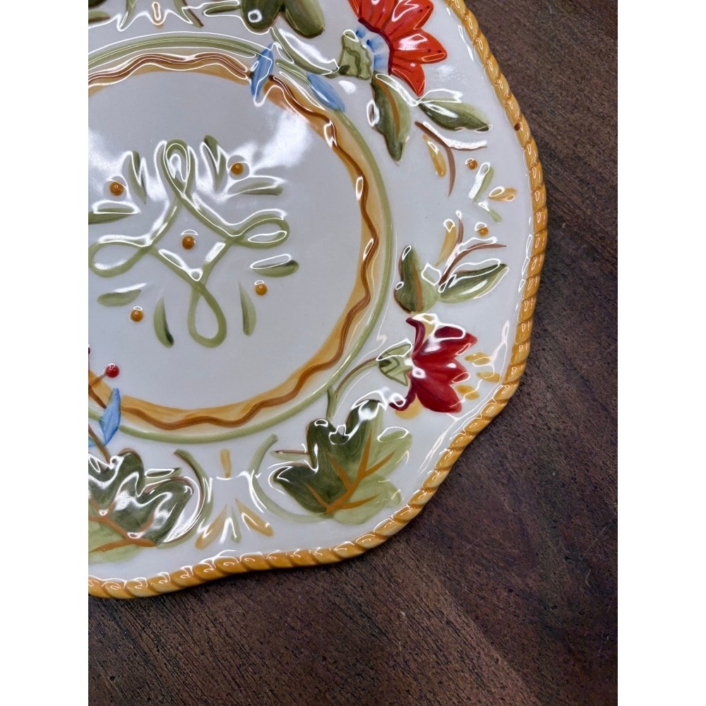 Fitz and Floyd Garden Medley Plate Floral Hand Crafted Dishwasher Safe - Picture 5 of 8
